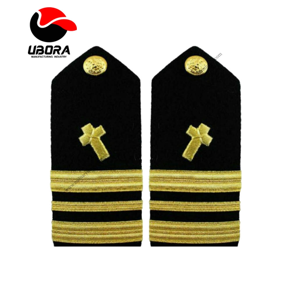 NEW US AUTHENTIC CHRISTIAN CHAPLAIN HARD SHOULDER BOARDS RANKS CP MADE  with button